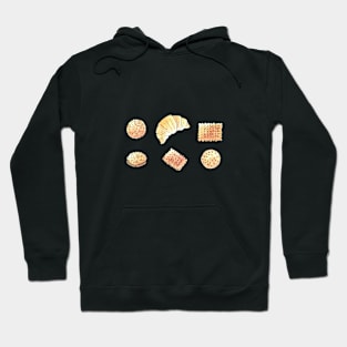 Biscuits and  croissants Watercolor Hoodie